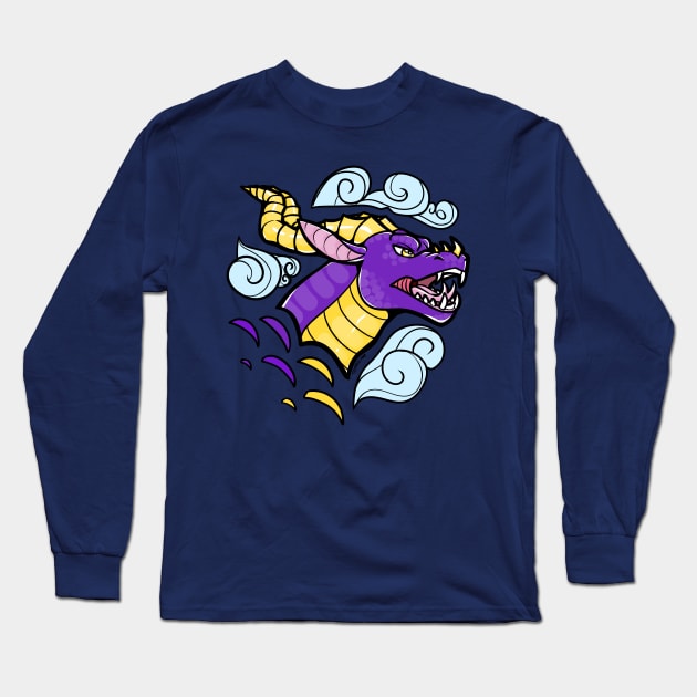 Dragon Skies - Purple Long Sleeve T-Shirt by Temrin